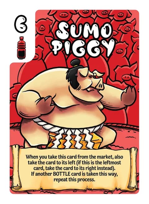 Sumo Piggy vendor card, value 6