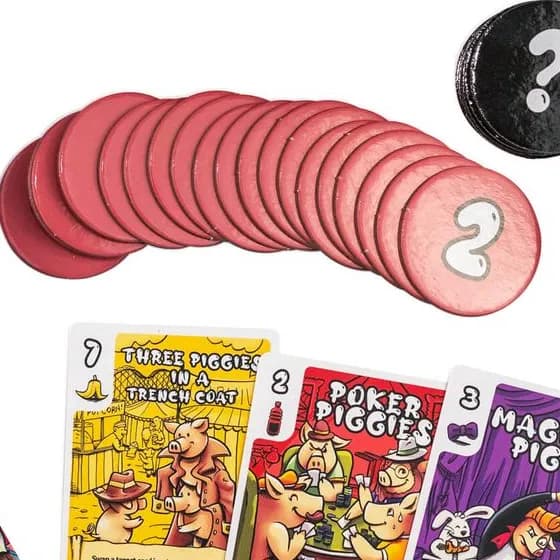 The pink bidding tokens fanned out