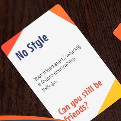 A predicament card being read at the table