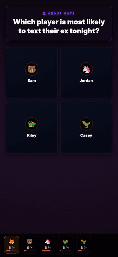 Illustration of the Sotally Tober web app: the table picks a player