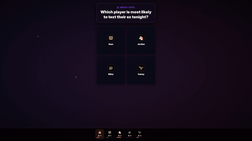 Sotally Tober web app: the table votes